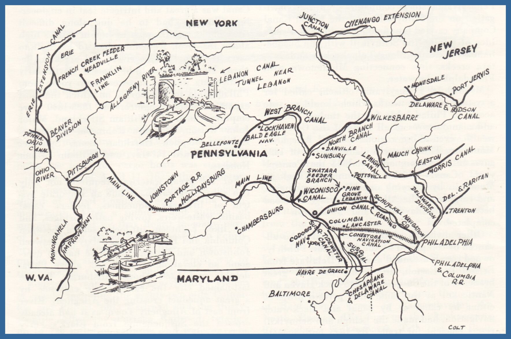 Map of Pennsylvanian Canals